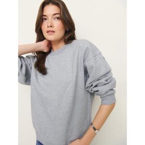 Reformation Emma Classic Crewneck Sweatshirt In Heather Grey